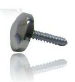 Botão chanfrado com parafuso metal cromado